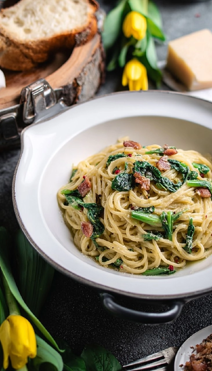 Bärlauch-Pasta mit Limburger in 20 Minuten