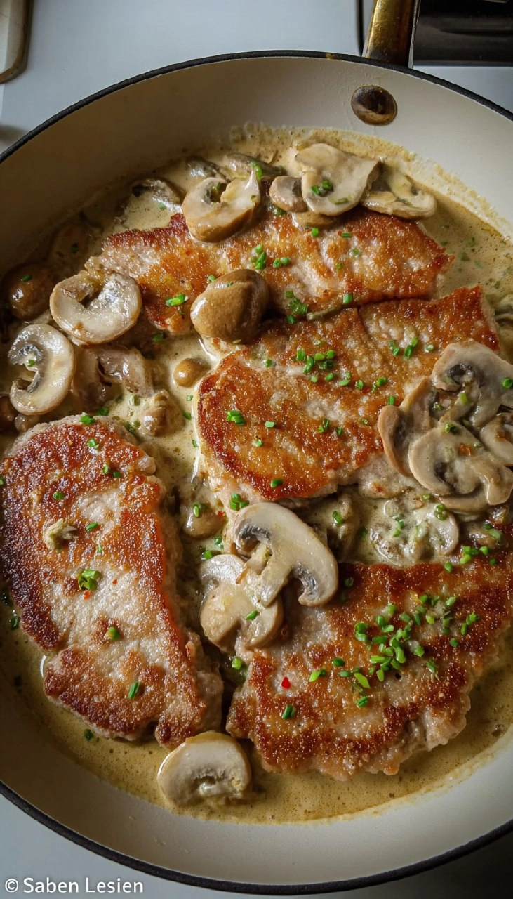 Schweineschnitzel mit Pilzen