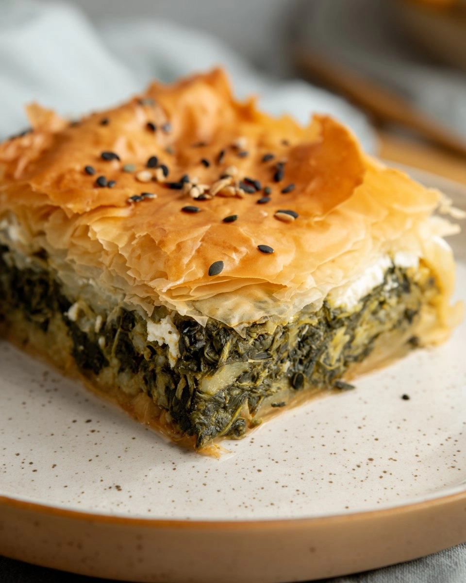 Spanakopita: Griechischer Filo- oder Blätterteig mit Spinat und Feta