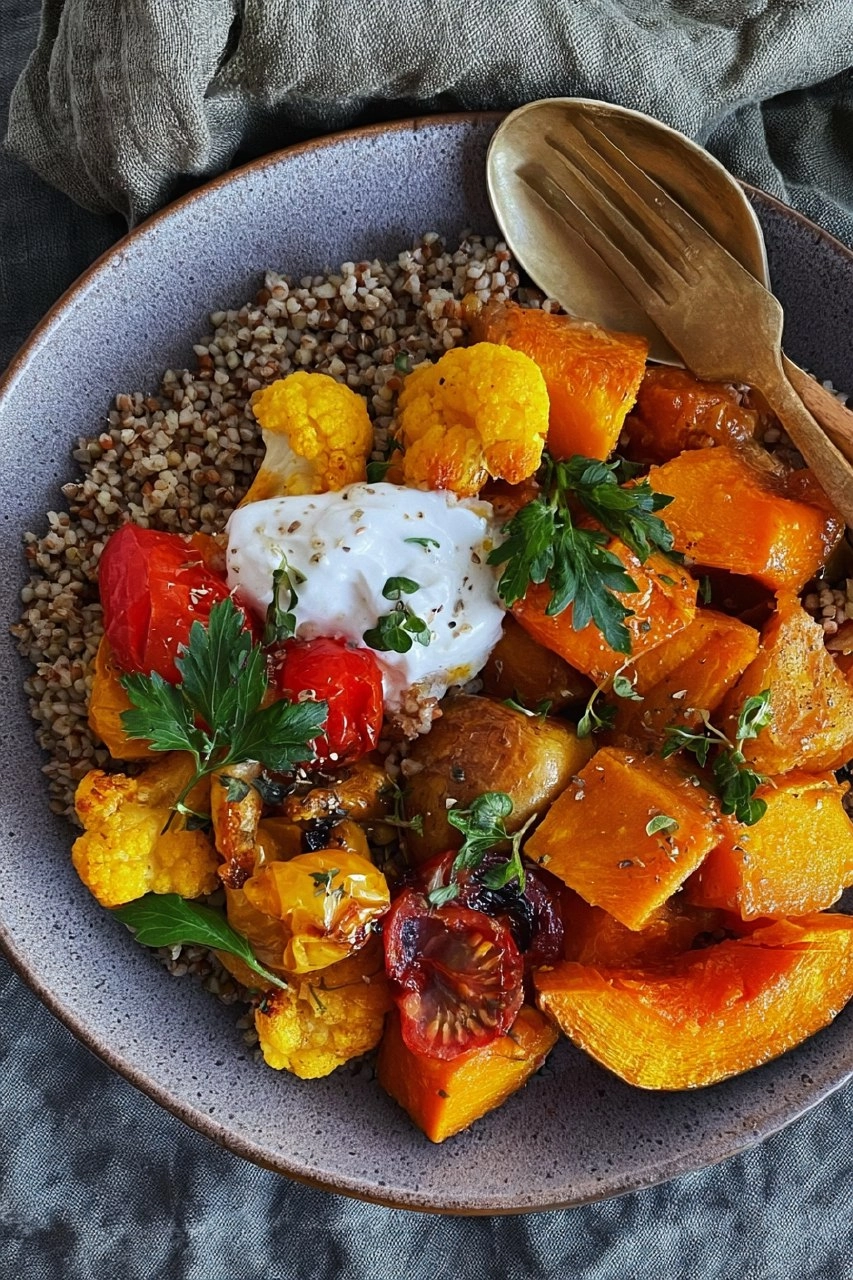 Buchweizen Bowls mit Ofengemüse