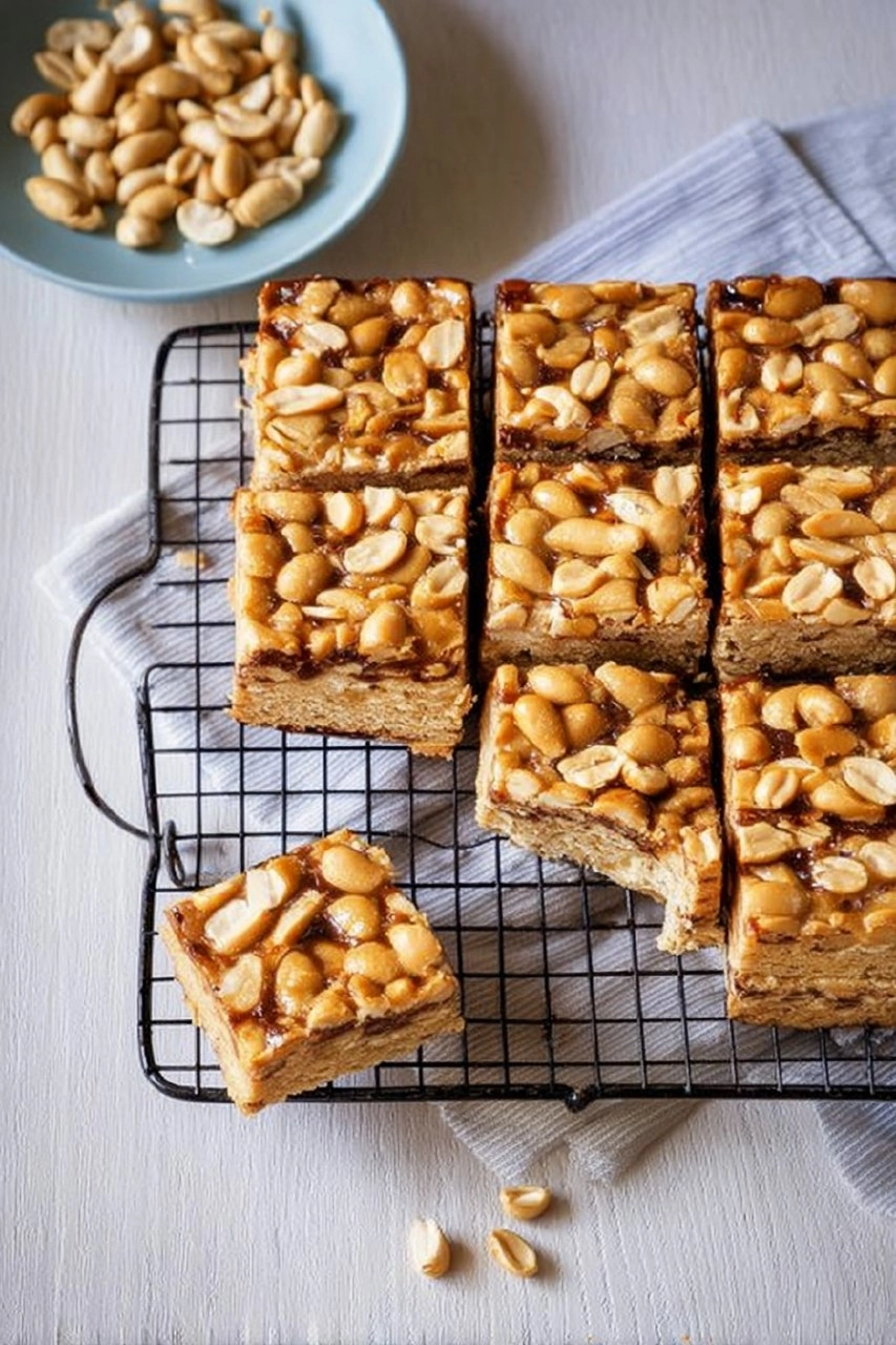 Erdnussriegel mit Miso-Shortbread