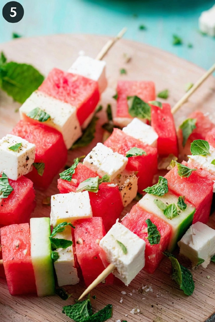 Melonen-Spieße Fingerfood mit Feta